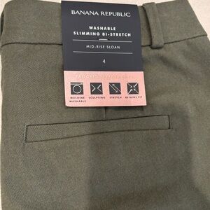 Banana Republic Sloan Olive Mid Rise Pants NWT